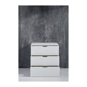 Commode BASIX 3 tiroirs - L 78 x P 40 x Blanc - Bois manufacturé - 78 x 80 x 40 cm