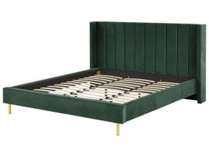 Lit double VILLETTE Noir - Vert foncé - Vert - Largeur : 205 cm