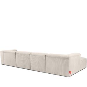 Ecksofa BUFFO 6-Sitzer Creme - Breite: 377 cm - Armlehne beidseitig montierbar - Ecke davorstehend links - Ottomane davorstehend links