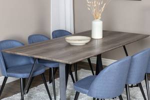 Essgruppe Marina 20 (7-teilig) Blau - Massivholz - 90 x 75 x 180 cm