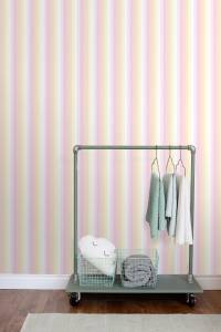 Tapete Regenbogenstreifen 7071 Pink - 53 x 1005 x 1005 cm