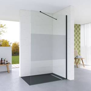 Walk in Dusche Duschwand schwarz matt Breite: 100 cm