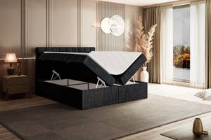 Boxspringbett MIAMI Schwarz - Breite: 160 cm - H4