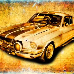 Tableau moderne mustang 90 x 60 cm - Verre