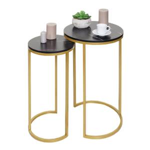 Lot de 2 tables d'appoint K46 Noir - Doré