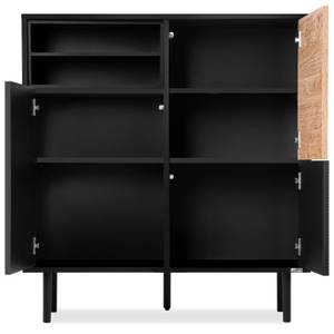 LOFTY Kommode TV/HiFi-Einlage Schwarz - Eiche Dekor