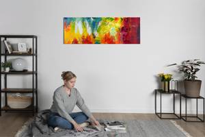 Acrylbild handgemalt Bright Future Massivholz - Textil - 150 x 50 x 4 cm