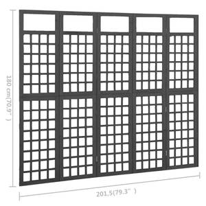 Paravent 3006247 Schwarz - Breite: 201 cm