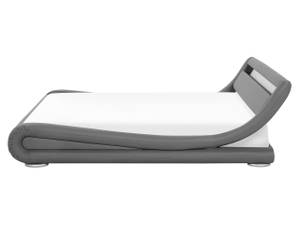 Doppelbett mit LED AVIGNON Grau - 180 x 70 x 221 cm - Kunstleder - Matt lackiert