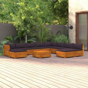 Garten-Lounge-Set (11-teilig) 3087320 Grau - Massivholz - Holzart/Dekor - 68 x 30 x 68 cm