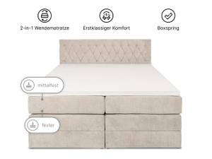 Verona Boxspringbett mit Bettkasten Beige - Breite: 160 cm