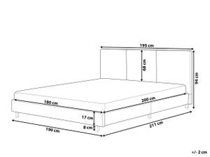Doppelbett ALBI Schwarz - Grau - Breite: 190 cm
