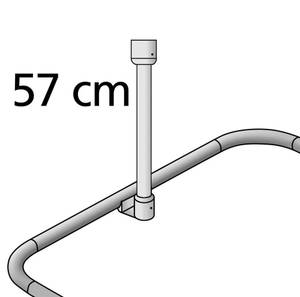 Deckenstütze für Teleskop-Duschstange Weiß - Metall - 92 x 57 x 2 cm