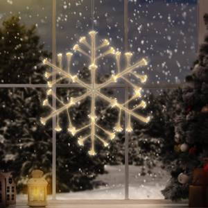 Décoration de Noël LED Flocon de neige Blanc - Métal - 87 x 10 x 87 cm