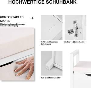 Schuhbank Schuhaufbewahrung Weiß - Holzwerkstoff - 38 x 49 x 86 cm