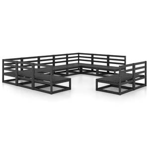 Salon de jardin 3009757-1 (lot de 11) Noir - Bois massif - Bois/Imitation - 70 x 67 x 70 cm