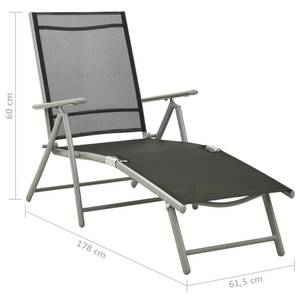 Sonnenliege 312191 Schwarz - Metall - 62 x 60 x 178 cm