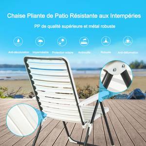 Chaises de jardin NP10924WH-2 Blanc - Matière plastique - 12 x 94 x 62 cm