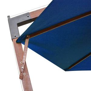 Parasol suspendu 3005780 Bleu - Métal - Bois massif - 350 x 290 x 350 cm