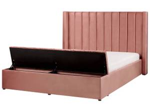 Lit double NOYERS Rose foncé - Largeur : 190 cm