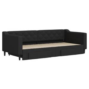 Lit de jour avec Lit gigogne 3030076-5 Noir - Profondeur : 100 cm