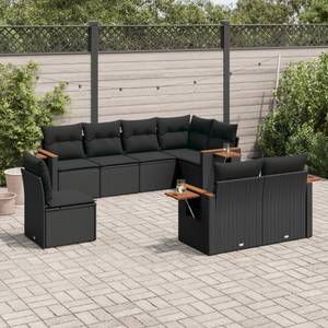 Gartensitzgruppe K5827(8-tlg) Schwarz - Massivholz - 69 x 62 x 62 cm