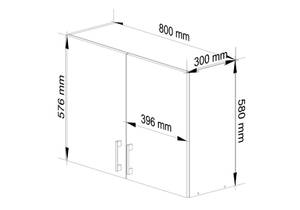 Hängeschrank LIMA 80 2T Braun - Weiß - Holzwerkstoff - 80 x 58 x 31 cm