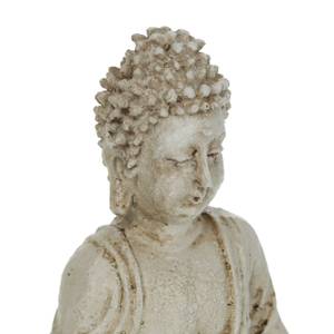Buddha Figur sitzend 17,5 cm Weiß - Kunststoff - Stein - 11 x 18 x 8 cm