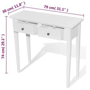 Konsolentisch 297321 Weiß - Holzwerkstoff - Holzart/Dekor - 30 x 74 x 79 cm