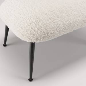 Tabouret cosy tissu bouclette blanc Blanc - Textile - 40 x 40 x 60 cm