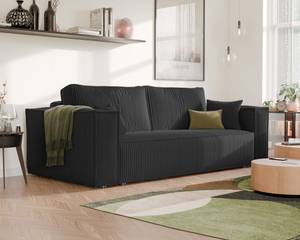 Sofa Bali Schwarz - Holzwerkstoff - 255 x 59 x 105 cm