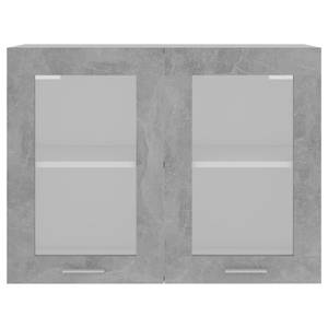 Armoire en verre suspendue 3016496-12 Gris - Gris minéral - Blanc - Largeur : 80 cm