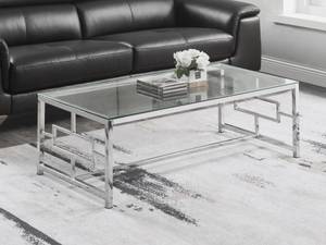 Couchttisch CLOTILDE Silber - Glas - 60 x 40 x 120 cm