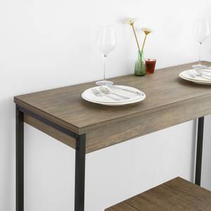 Table + 2 x Tabourets OGT30-N Marron - Bois manufacturé - 121 x 97 x 46 cm