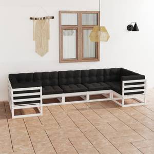 Garten-Lounge-Set (7-teilig) 3009773-2 Anthrazit - Weiß