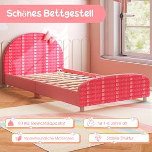 Kinderbett HY10202DE-PI Pink - Holzwerkstoff - 76 x 70 x 151 cm