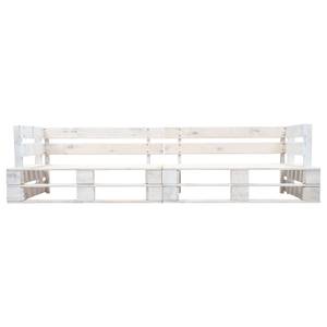 Banc de palettes Blanc - Bois massif - Bois/Imitation - 66 x 55 x 220 cm
