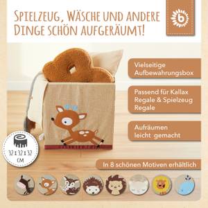 Aufbewahrungsbox Reh Beige - Textil - 33 x 33 x 33 cm