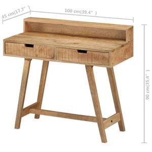 Bureau Marron - Bois massif - Bois/Imitation - 100 x 90 x 100 cm