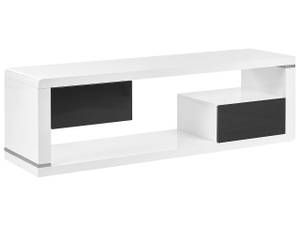 Meuble TV SPOKAN Noir - Blanc - Bois manufacturé - 140 x 43 x 39 cm