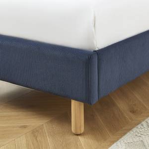 Lit design Kiel Bleu - Textile - 98 x 90 x 205 cm