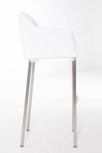 Tabouret de bar DAMASO Lot de 2 Blanc - Argenté