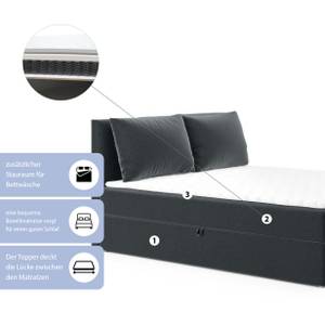 Boxspringbett Doppelbett Pinet Grau - Breite: 140 cm