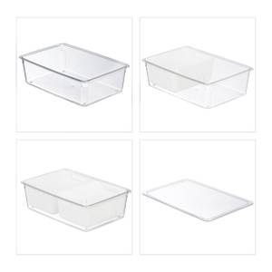 Organiseur de frigo en lot de 3 Blanc - Matière plastique - 34 x 10 x 22 cm