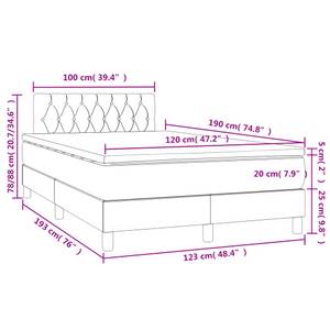 Boxspringbett 3017268-17 Schwarz - 123 x 193 cm