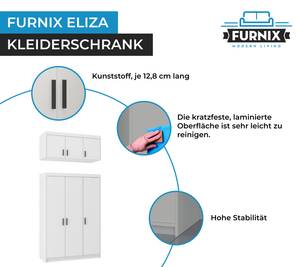 FURNIX Schrank Eliza 3D Weiß Weiß