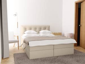 Boxspringbett Kolumbo Beige - Breite: 185 cm