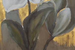 Tableau peint Charm of the Past Beige - Blanc - Bois massif - Textile - 77 x 102 x 5 cm