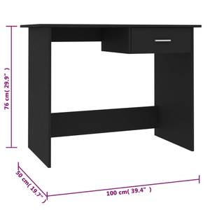 Schreibtisch Schwarz - Holzwerkstoff - Massivholz - 100 x 76 x 100 cm