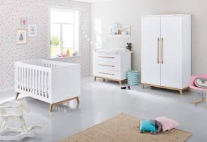Chambre de bébé Riva, l 3 éléments - Blanc / Frêne